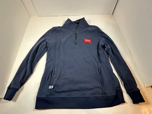 Samuel Adams Beer Womens Pullover Sweatshirt Quarter Zip Navy Blue Large - Picture 1 of 8