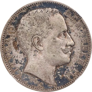 ITALY 1904 2 LIRE SILVER COIN NGC CERTIFIED ALMOST UNCIRCULATED AU55 *RARE* - Picture 1 of 9