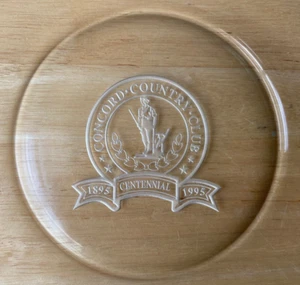 Vintage CONCORD COUNTRY CLUB MA 8" Glass Centennial Plate - VGUC - 3 Available - Picture 1 of 3