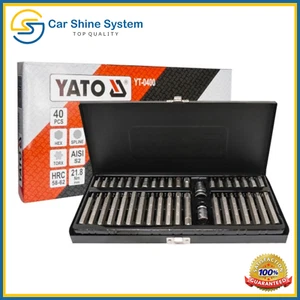 JUEGO DE BROCAS DE DESTORNILLADOR PESADO YATO 1/2"" 3/8"" ALLAN HEX SPLINE TORX 40 piezas - Imagen 1 de 6