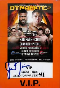 Jarod Trice Signed Personal Bellator Dynamite 2 Fight Used Worn VIP Pass PSA/DNA - Picture 1 of 24