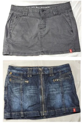 2 EDC by Esprit Denim Jean Mini Skirts - Black & Blue - Size 36 - Image 1 of 4
