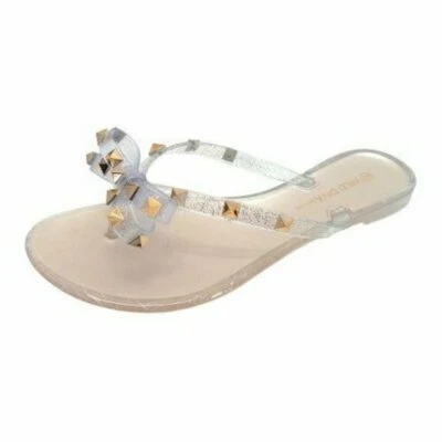 Chanclas Wild Diva de gelatina brillante transparente Foto 1 de 4