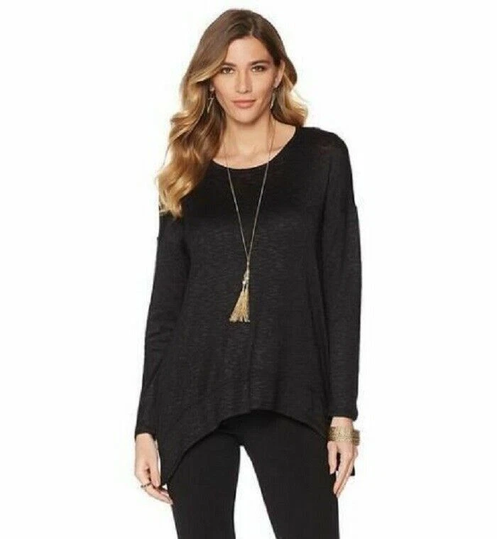 NENE LEAKES, Top trasero retorcido Space Dye con cami, negro, M Foto 1 de 2