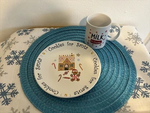 Christmas "Cookies for Santa" 8" Plate and "Milk for Santa" 10 oz. Mug - Picture 1 of 8