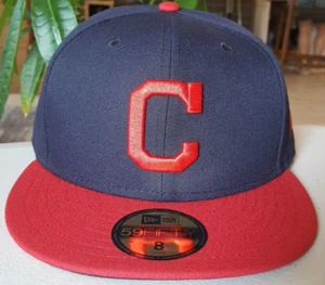 Cleveland Guardians MLB New Era 59FIFTY Fitted hats Blue/Red Size 7 - Picture 1 of 5