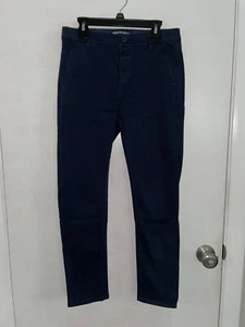 H&M Navy Blue Casual Dress Chino Pants Boy's Size 11-12 Years Flat Front MINT - Picture 1 of 3