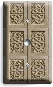 NUDO CELTA TRINIDAD DISEÑO AZULEJO IRLANDÉS LUZ ATENUADOR CABLE PLACAS DE PARED DECORACIÓN DE HABITACIONES - Imagen 1 de 1