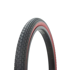 20" x 1.75" BICYCLE SMALL BRICK TIRE LOWRIDER BMX BIKE BLACK / RED SIDEWALL - Picture 1 of 1
