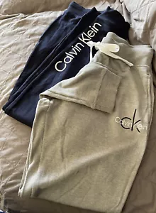 Calvin Klein Women's 2 Pack French Terry Joggers Shoreline/Gray Size S NWOT - Picture 1 of 8