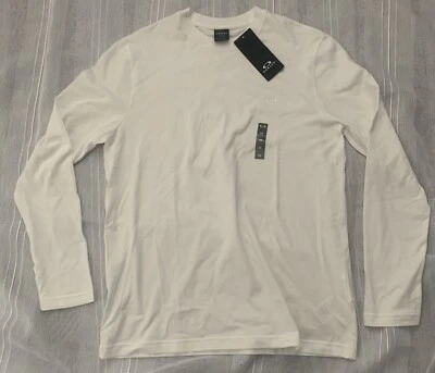 Nuevo con etiquetas Pullover Oakley Para Hombre Talla XS Calce Regular Suave Elástico LS Blanco 100% Algodón Foto 1 de 4