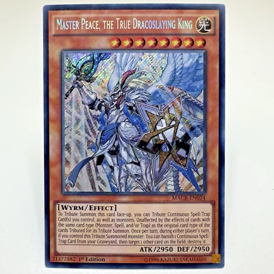 Yugioh Master Peace, The True Dracoslaying King MACR 1st Ed. Secret Rare - LP - Image 1 of 2