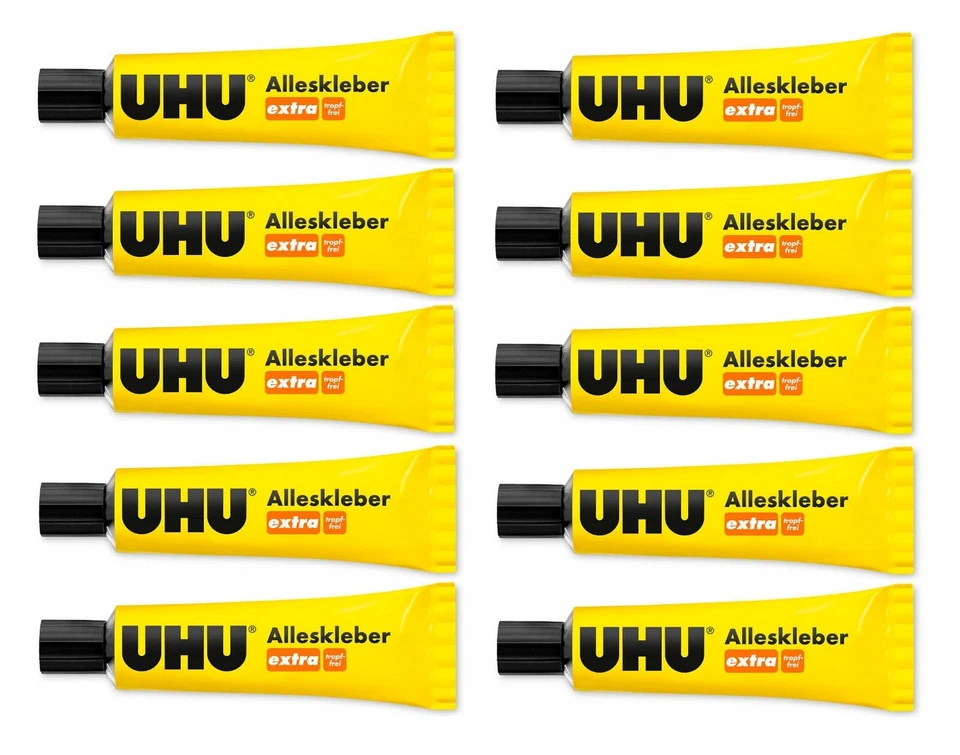 10x UHU Der Alleskleber extra Kleber Klebstoff Tube mit 31g tropffrei