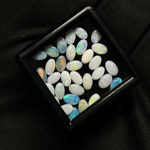 Natural Australian Opal Oval Multi Fire Cabochon Gemstone Lot 35 Pcs 3*5 MM 5 CT - Picture 1 of 5