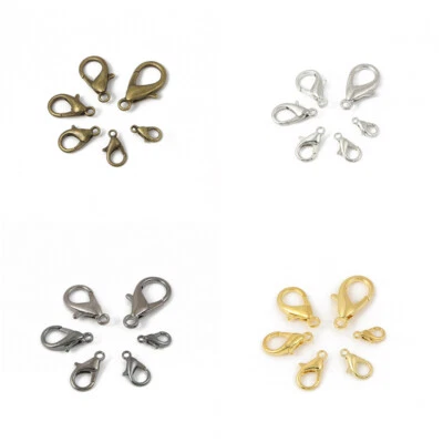 Silver/Gold/Bronze DIY Jewelry Findings Wholesale 100X Lobster Hooks Claw Clasps - Image 1 of 4