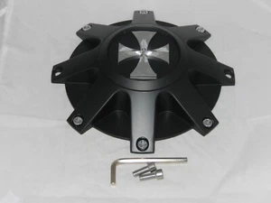 CROSS LOGO CALI OFF-ROAD FLAT MATTE SATIN BLACK WHEEL RIM CENTER CAP C109101MB - Picture 1 of 2