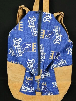 New Kansas City Royals Backpack Handmade Cork Key Holder Lined Zipper Closure - Image 1 of 4
