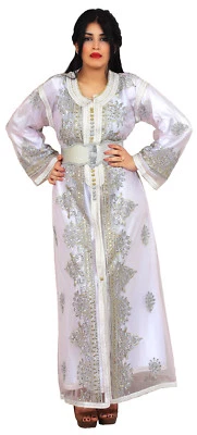 Moroccan kaftan Caftan Takchita Handmade Wedding Gown BrideDress Free Belt Beige - Image 1 of 3
