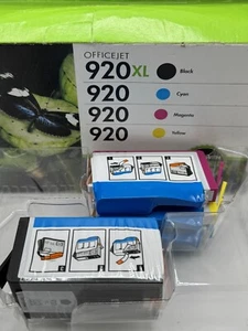HP 920 Combo Pack Ink Cartridges 920XL Black, 920 Cyan Magenta Yellow New. - Picture 1 of 4