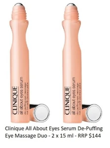 Clinique All About Eyes Serum De-Puffing Eye Massage - 2 x 15 ml- New - RRP $144 - Picture 1 of 1