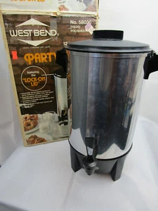 West Bend Party Perk 58030 Aluminum Percolator Coffee Maker Pot 30 Cup w/box - Picture 1 of 7