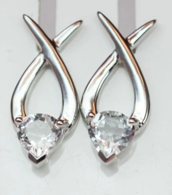 Herzige 2,0 Carat Topaze Blanche Boucles D'Oreilles,Boucles D'Oreilles ,925 - Photo 1/4