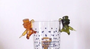Vintage Barware Cocktail Charms Set of 2 Plastic Snowmen - Picture 1 of 2