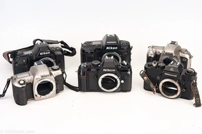 Lot of 6 Nikon 35mm Film Cameras N2000 EL N90 N65 N75 AS-IS Parts Repair V20 - Image 1 of 4