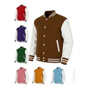 Men’s Custom Varsity Jacket Wool & Leather Personalized Letterman Name & Logo - Picture 1 of 11