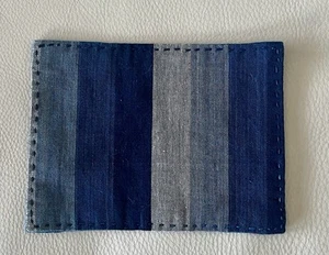 Vintage Handmade Aizome Indigo Quilted Coaster 4.5x6 in Made in Japan - Picture 1 of 2
