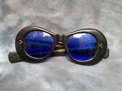 Vintage A. A. Sutain Women Black Blue Sunglasses Early Model No. 18 * USED - Image 1 of 4