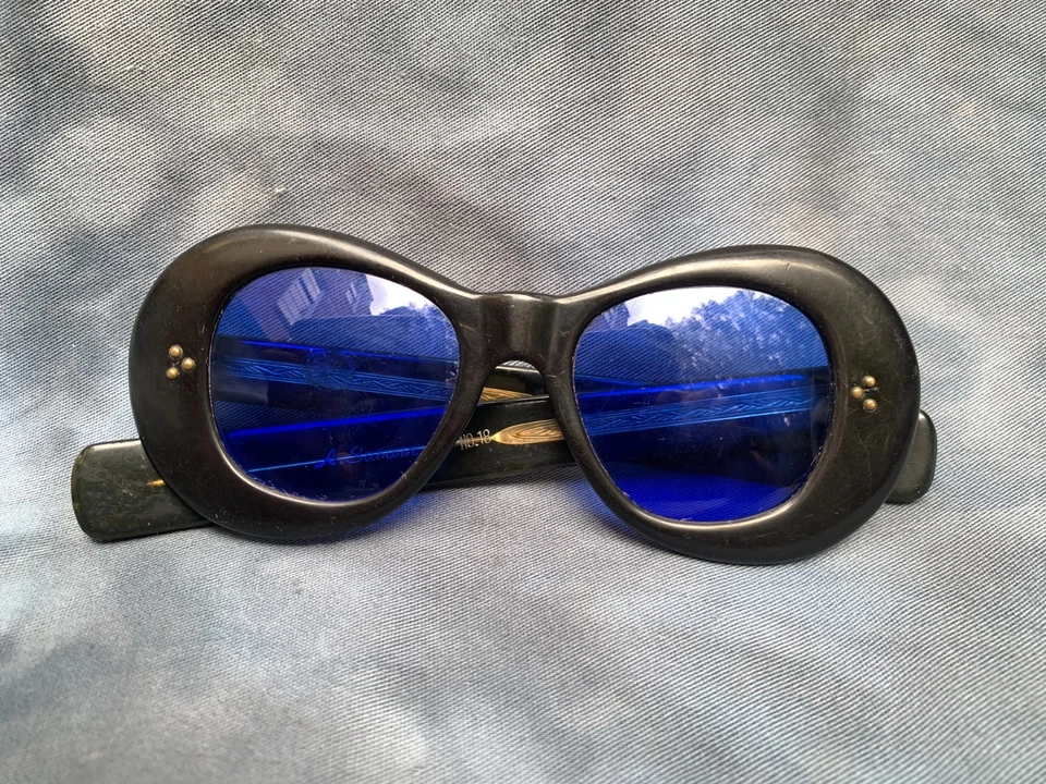 Vintage A. A. Sutain Women Black Blue Sunglasses Early Model No. 18 * USED - Image 1 of 4