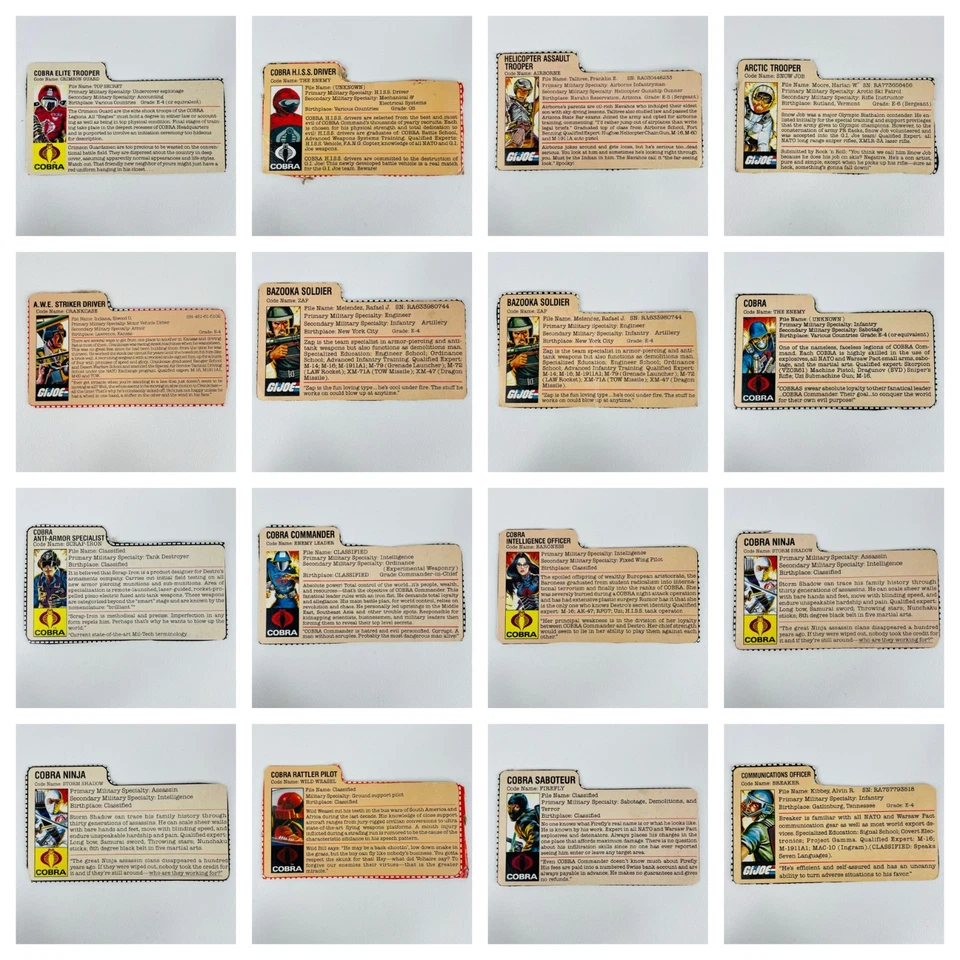 您选择 - 复古 GI Joe 仅文件卡,孩之宝 20 世纪 80 年代 — 第 1/1 张图片