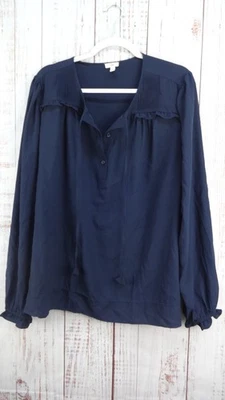 Blusa Joie para mujer X-grande azul marino cuello en V manga larga Foto 1 de 4