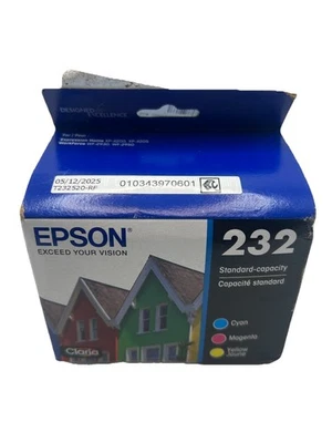 Epson T232520-RF Cyan Magenta Yellow Ink Cartridge Genuine 232 03/2028 - Image 1 of 4