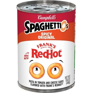 SpaghettiOs Frank's RedHot 🌶️ Canned Pasta, 15.8 oz Can (Pack of 3) - Picture 1 of 5