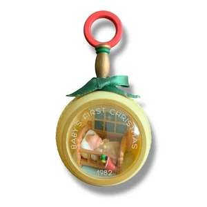 Hallmark Baby's First Christmas 1982 Vintage Keepsake Ornament Rattle Window - Picture 1 of 5