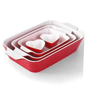 Baking Dish for Oven Ceramic Lasagna Pan 9×12.8 Inch Casserole Dishes Red - Picture 1 of 7