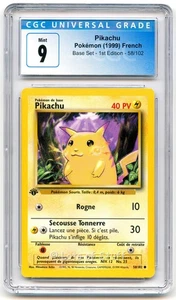 CGC 9 MINT French Pikachu Base Set 1st Edition 1999 Pokemon WOTC 58/102 -83 - Picture 1 of 2