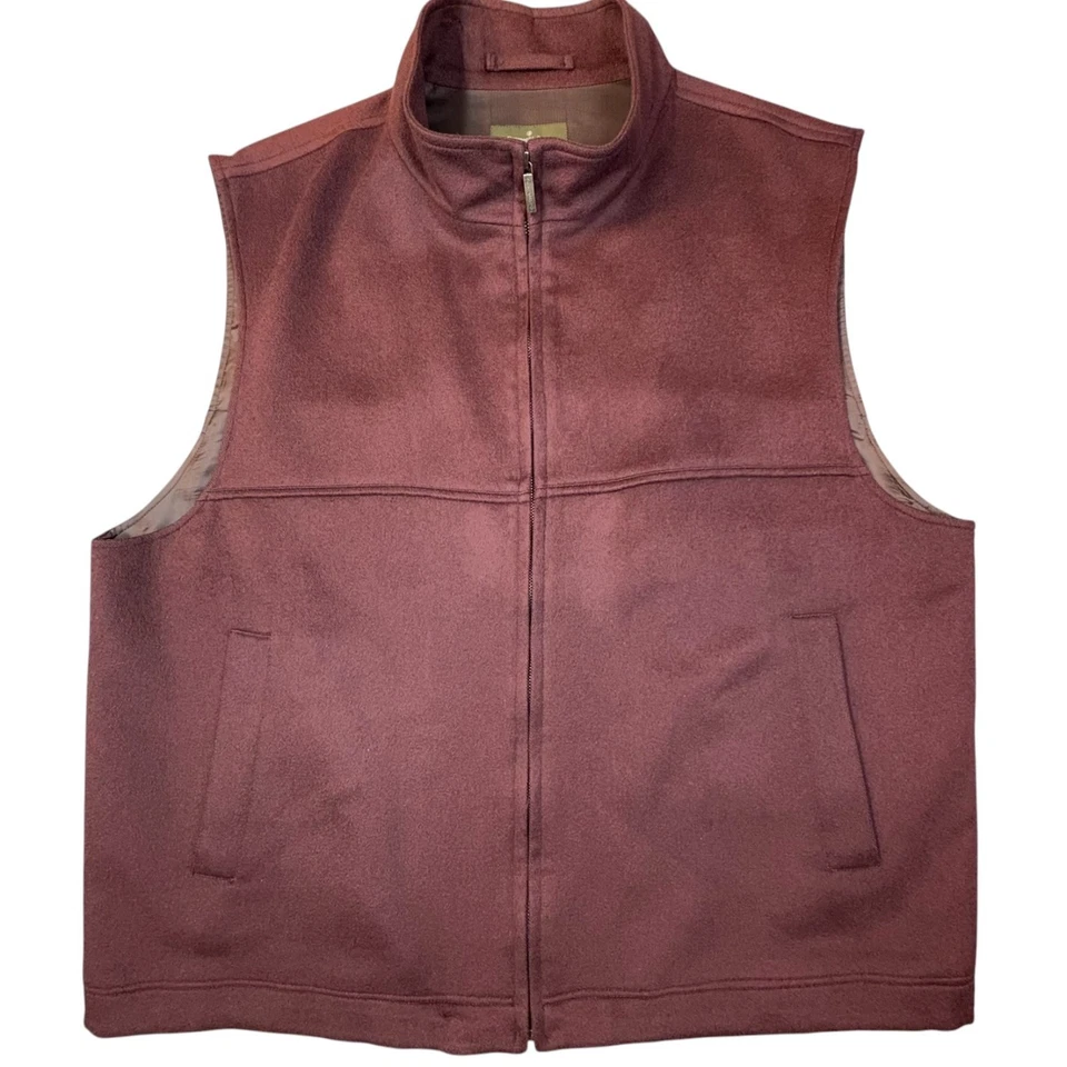 Ermenegildo Zegna Pure Cashmere Mens Vest 3XL Burgundy Riri Full Zip Italy - Image 1 of 4