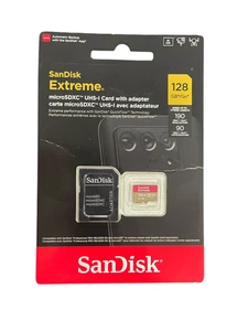 Nueva tarjeta de memoria flash SanDisk Extreme UHS-I 128 GB microSDXC #8450 - Imagen 1 de 2