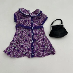 American Girl Doll RUTHIE viola vestito floreale incontro vestito e borsa - Foto 1 di 6