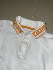 FENDI BABY FF-collar Polo Shirt White 18M FENDE POLO BUTTON UP - Picture 1 of 11