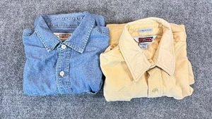 Vtg Big Mac Work Shirt Lot of 2 Chamois Cloth & Denim Made USA and AE - Picture 1 of 24