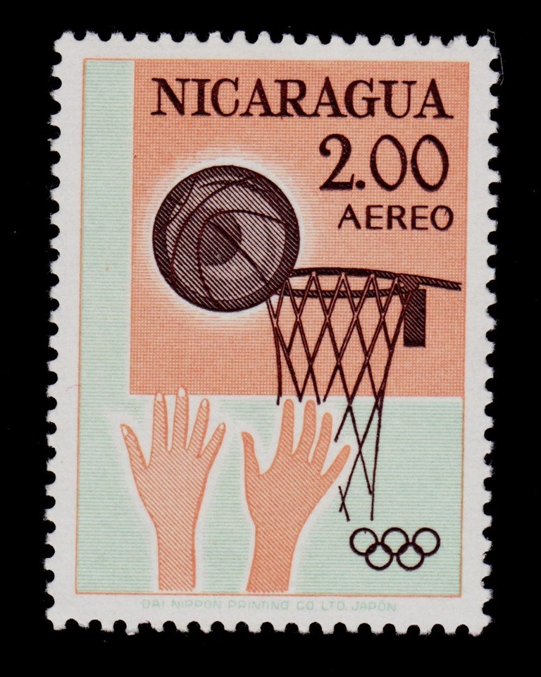 NICARAGUA   SCOTT#  C534   MNH   BASKETBALL/1964 OLYMPICS TOKYO - Image 1 of 1