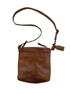 Lucky Brand Genuine Leather Shoulder Bag Purse Brown Size Small GUC - Picture 1 of 9