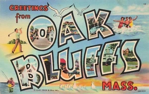 Grüße aus Eichenklippen, Masse. Vintage Großbrief PC verschickt 1949 - Bild 1 von 2