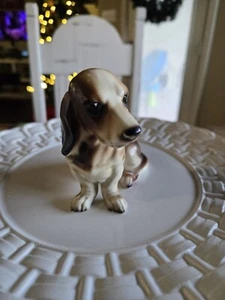 Figura Perro Lefton Beagle #1262 Hecha en Japón Pegatina Roja Porcelana - Imagen 1 de 7