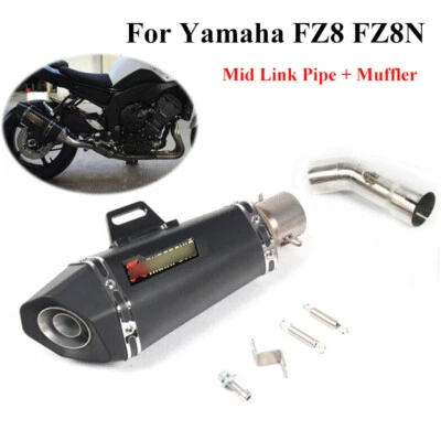 Puntas de silenciador de escape deslizables conectan tubo de enlace medio para Yamaha FZ8 FZ8N Foto 1 de 4