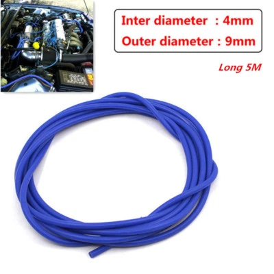 Car SUV Blue Water Oil Pipeline 4mm Silicone Vacuum Tube Hose Silicon Tubing - Image 1 of 4